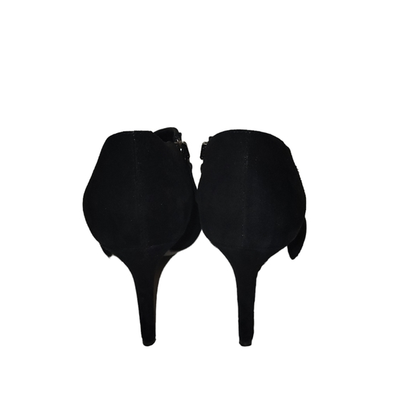 Diane von Furstenberg Violet Black peep toe suede bootie heels - Picture 6 of 6